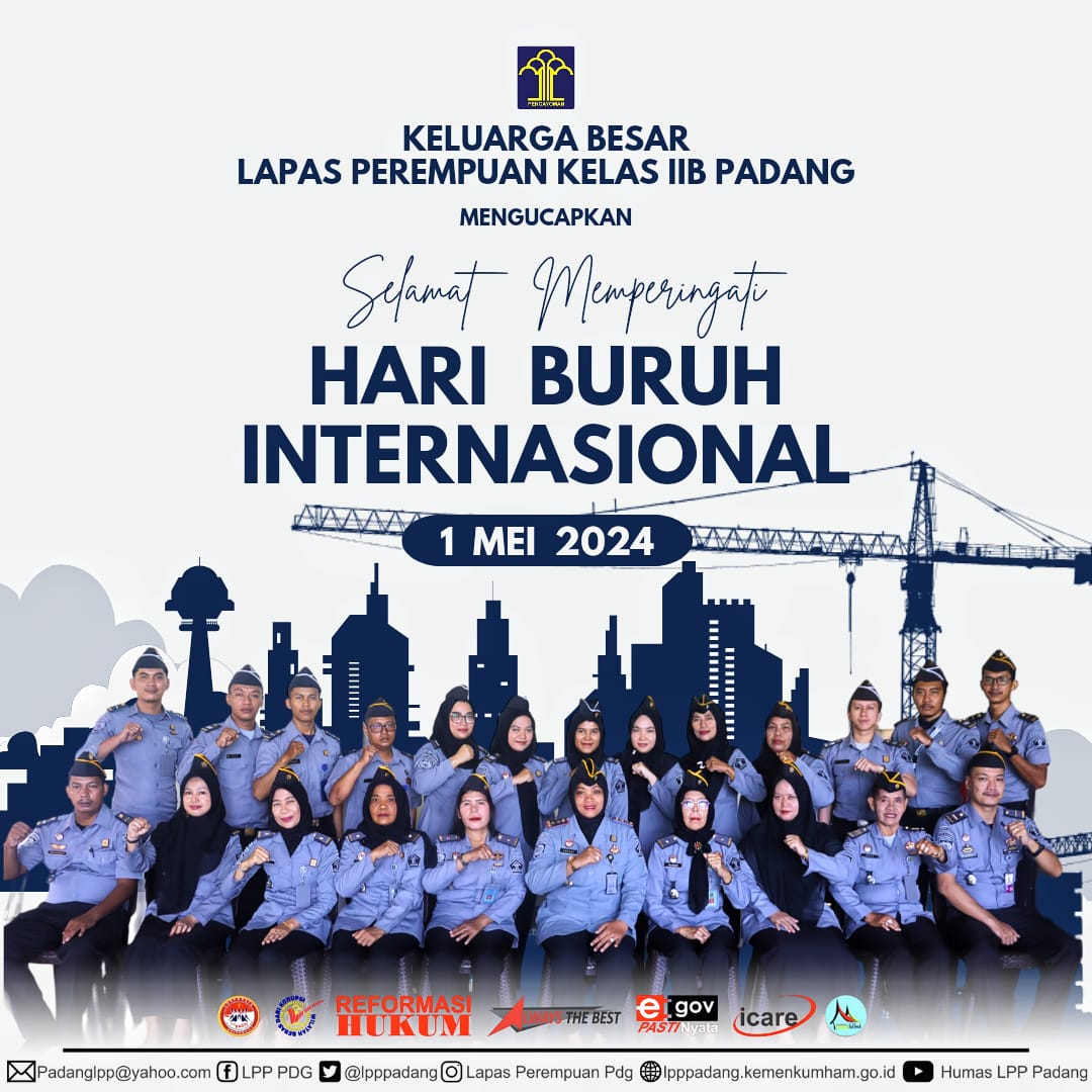 Lapas Perempuan Kelas IIB Padang mengucapkan Selamat memperingati Hari Buruh Internasional