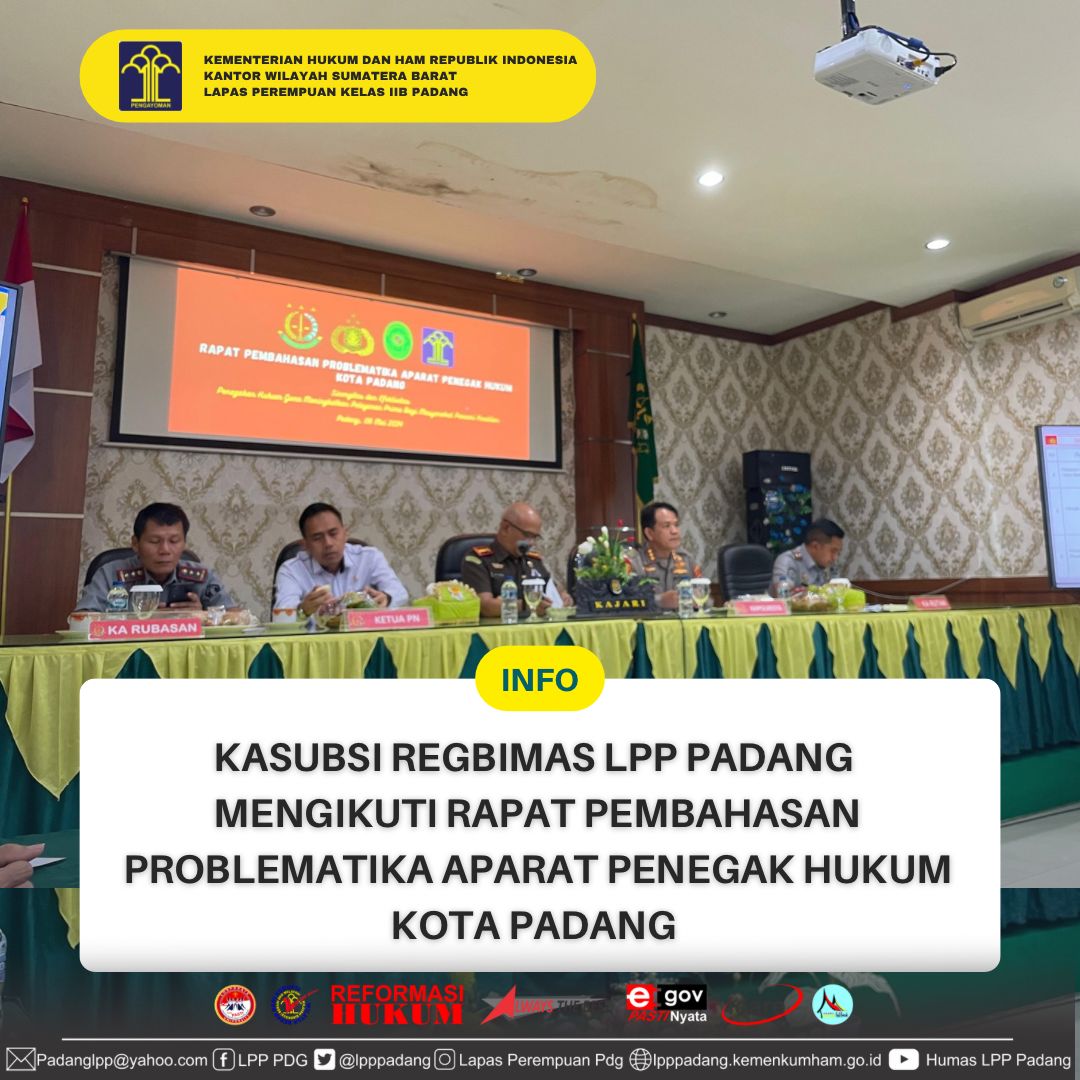 Kasubsi Regbimas LPP Padang Turut Serta Dalam Rapat Pembahasan Problematika Aparat Penegak Hukum Kota Padang